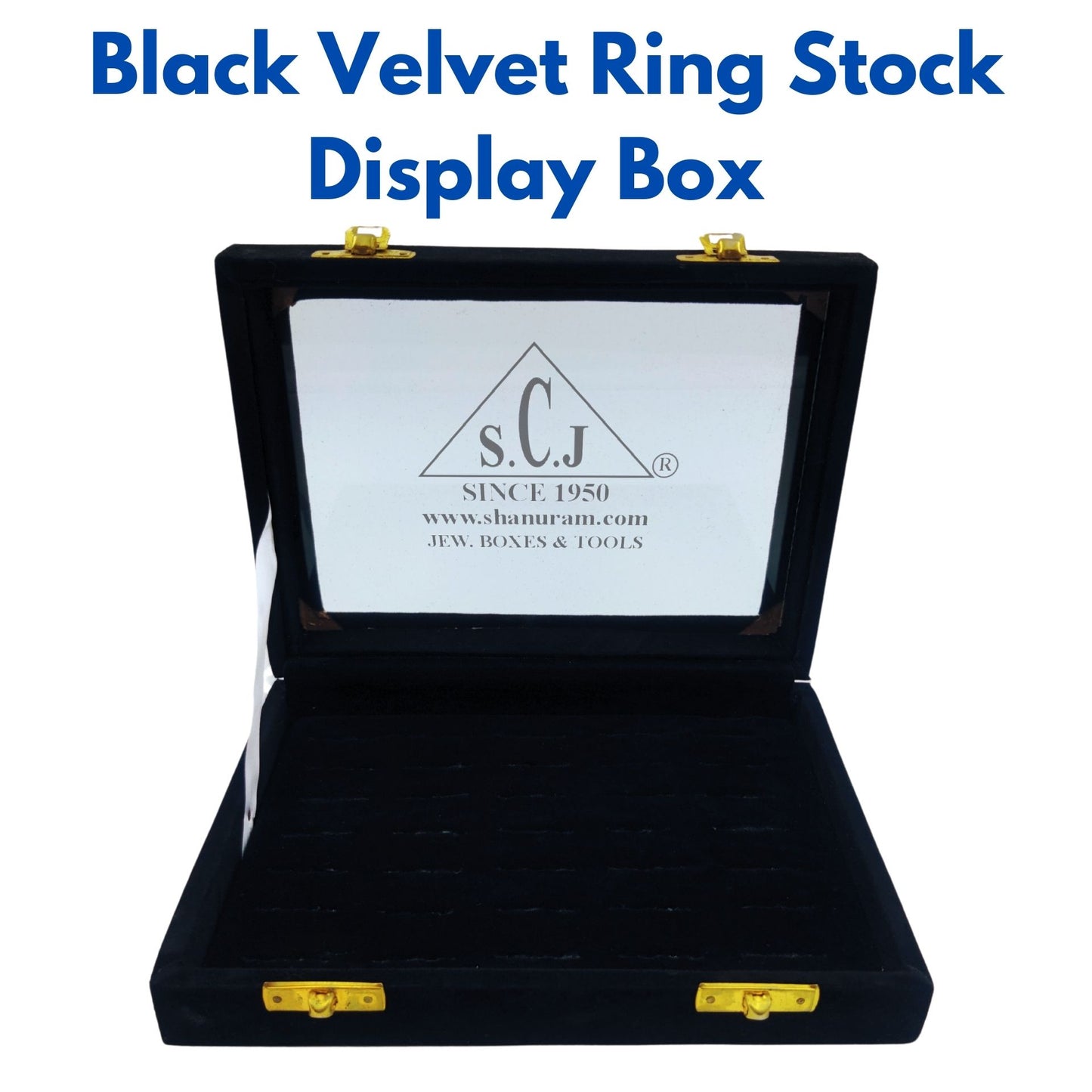 Black Velvet Ring Stock Display Box | Ring Stock Box | Ring Jewelry Storage Box
