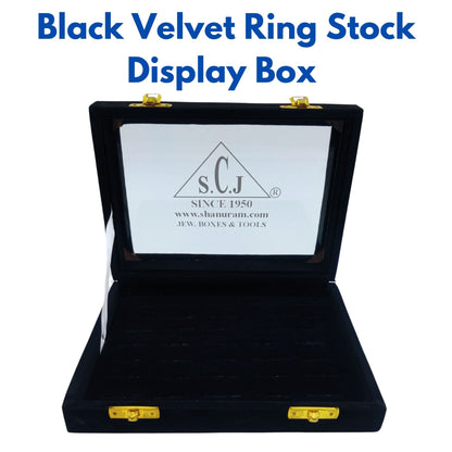 Black Velvet Ring Stock Display Box | Ring Stock Box | Ring Jewelry Storage Box