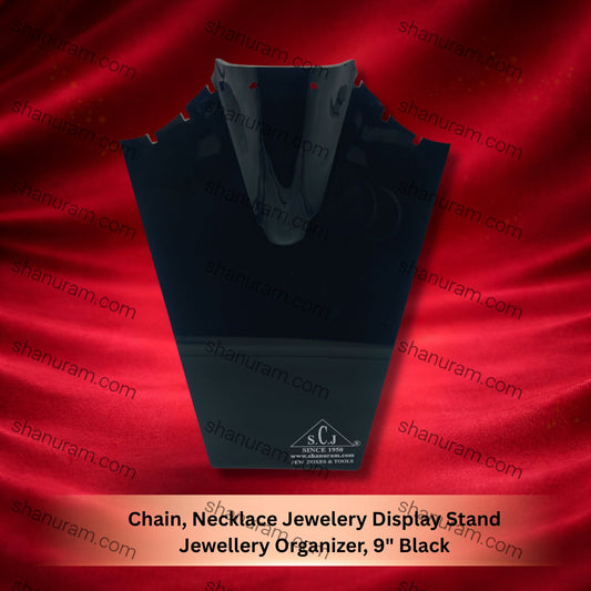 Chain, Necklace Jewelery Display Stand Jewellery Organizer, 9" Black