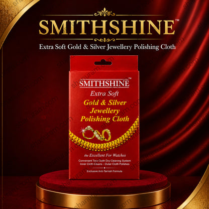 SMITHSHINE Extra Soft Gold & Silver Jewellery Polishing Cloth (10 x 13 Inch) | Premium Anti-Tarnish Cleaning Cloth for Gold, Silver & Watches