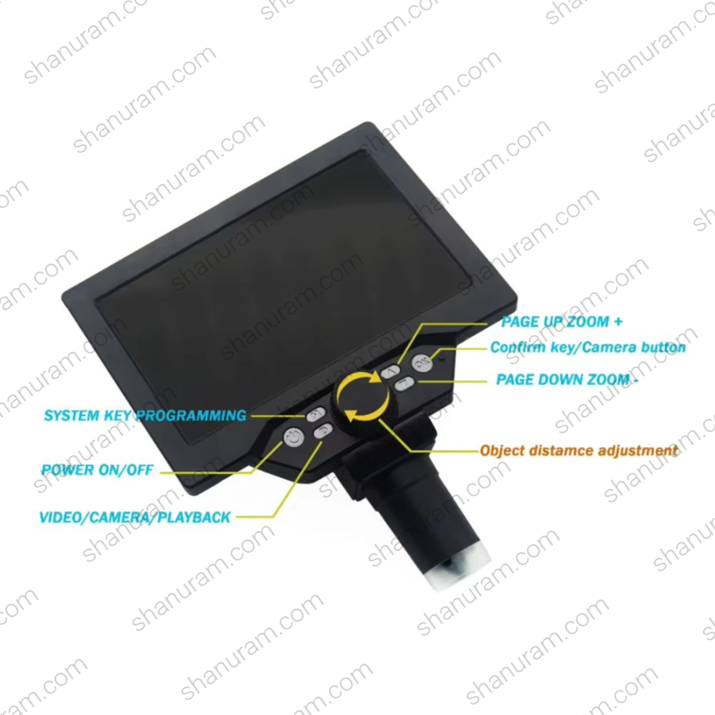 B1200 Digital Microscope 1–1200X with 7-Inch HD Display & Metal Stand
