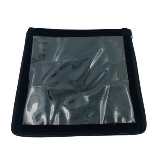 Square Black Velvet Necklace Set Zipper Folder