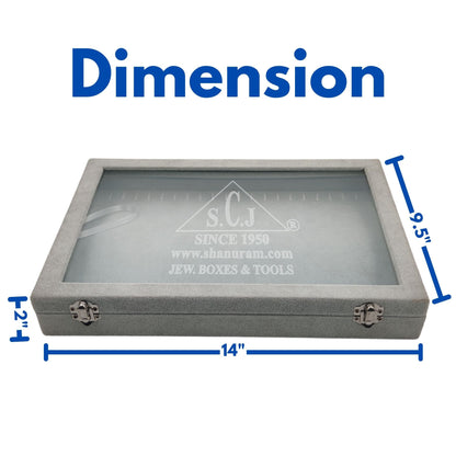 Grey Suede Chain Display Stock Box | Chain Stock Display Box
