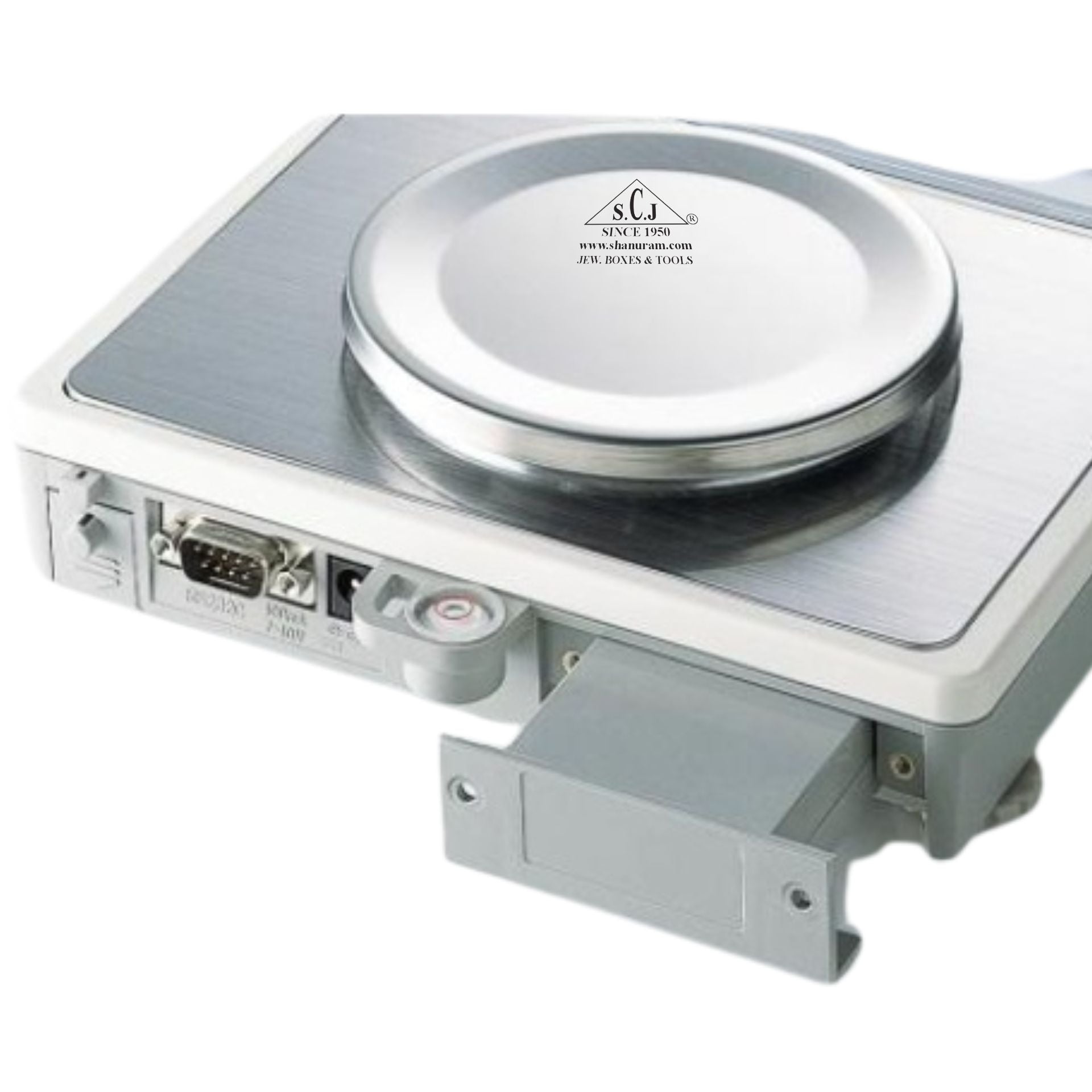 SCJ Digital Weighing Scale – Back Panel with RS232 Interface and Stainless Steel Pan