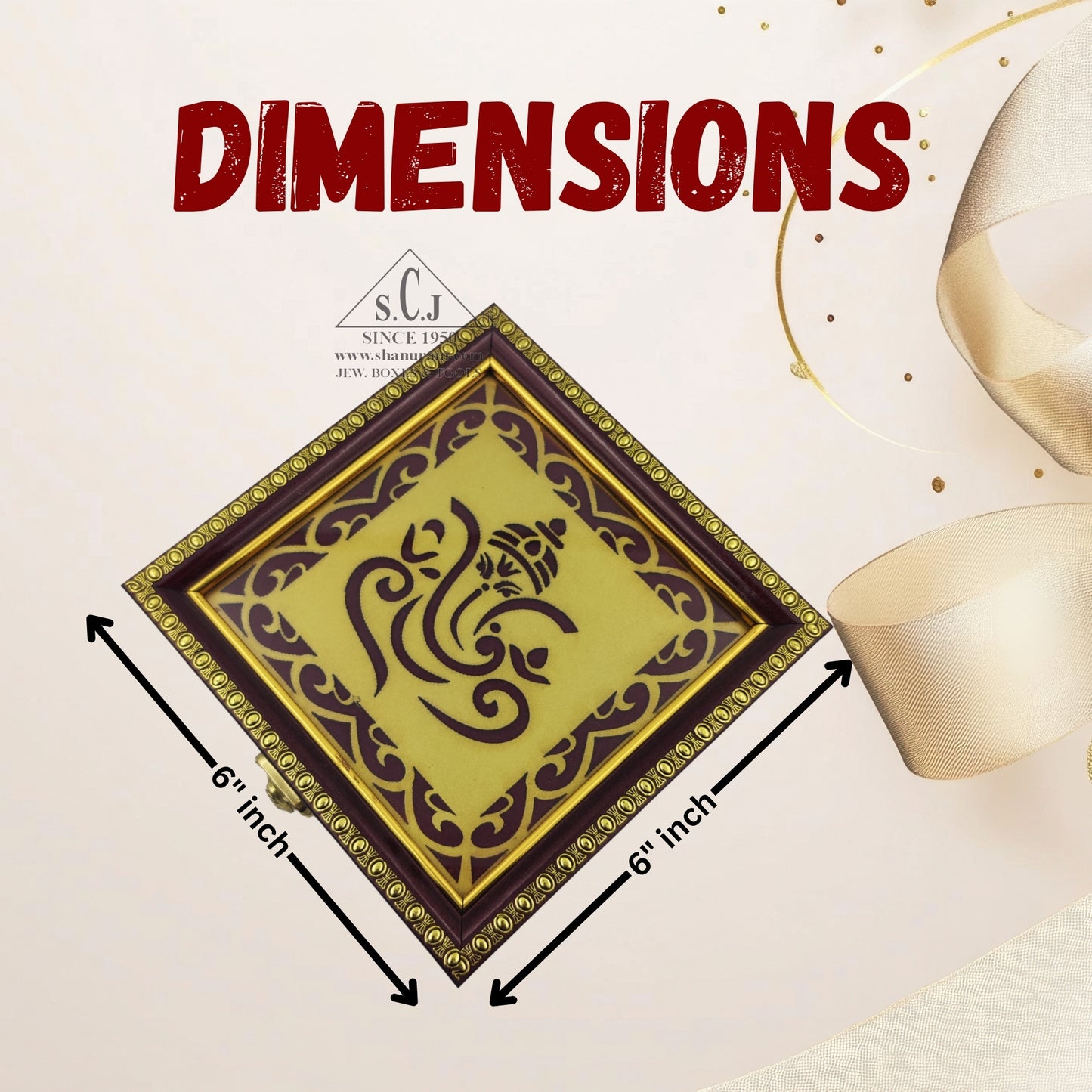 Premium 5g Red Wooden 7-Coin Square Box | Elegant Ginni Gift Box for 5g Silver & Gold Coins (Sikka)