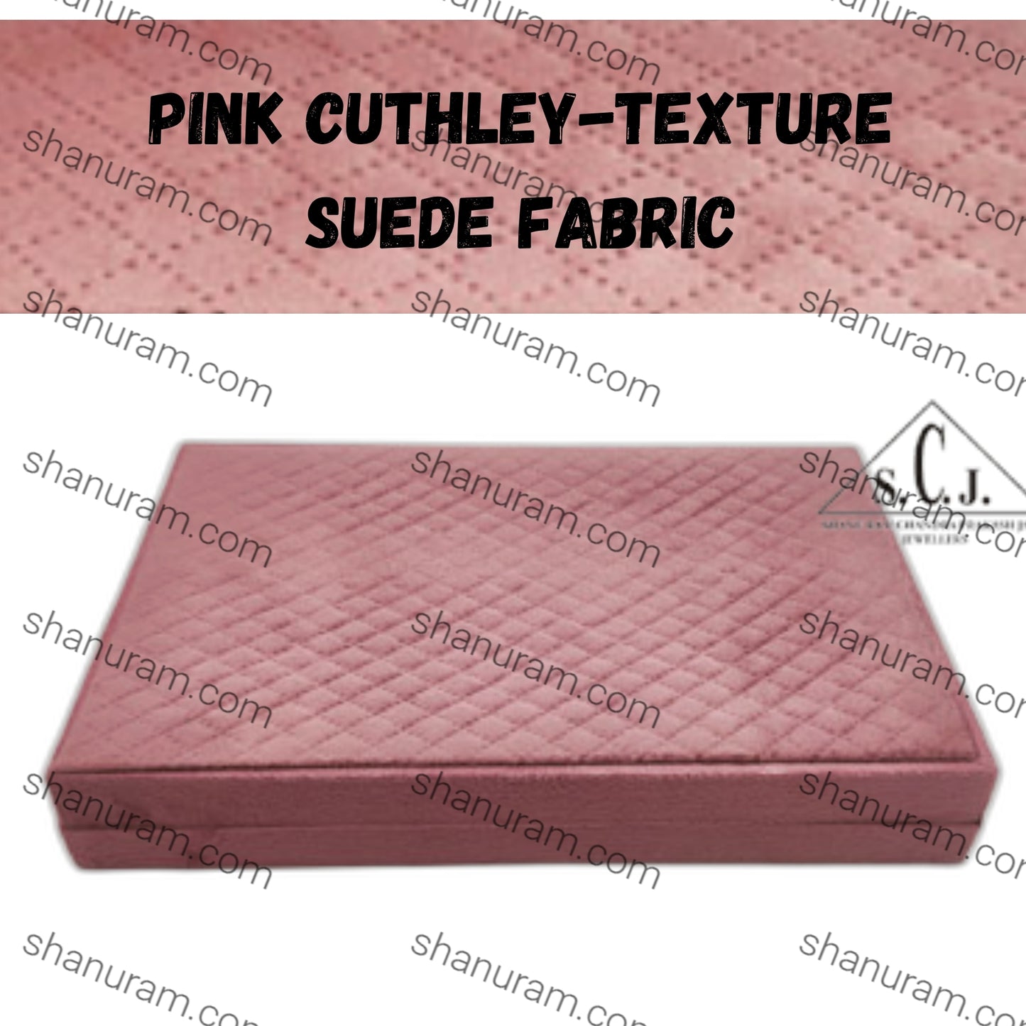 Pink Cuthley Texture Suede Fabric Rani Necklace (haar) set LED Light Box