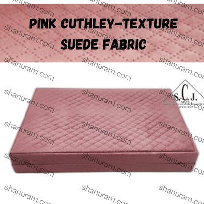 Pink Cuthley Texture Suede Fabric Rani Necklace (haar) set LED Light Box