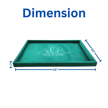 Dark Green Suede Fabric Jewellery Display Tray