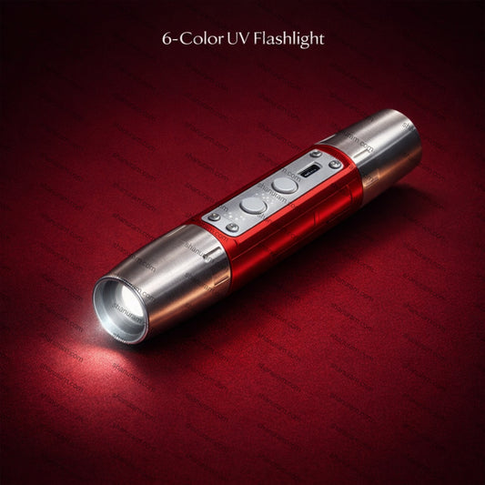 Gemstone Identification Torch with 6 LED Shades | Jade flashlight | Lithium Battery USB Rechargable Dual Head for Academic Research