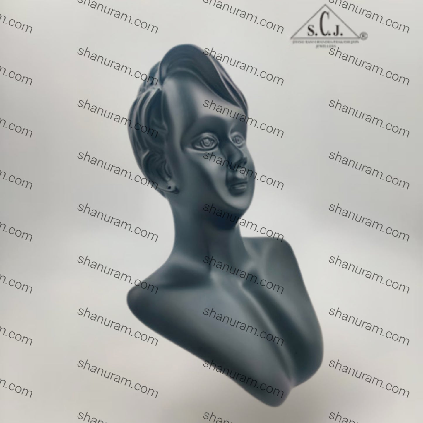 Mannequin Necklace Earring Black Display Bust Jewellery Holder Stand, 12"