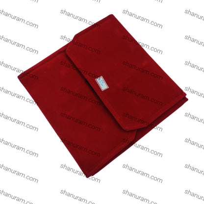 Red Velvet Pendant Organizer Folder with 12-hooks