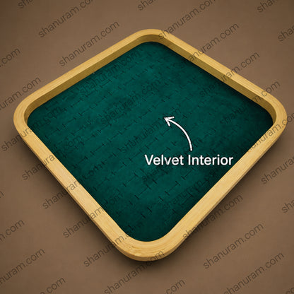 12 x 12 Inch Wooden Velvet Jewelry Display Tray | Premium Ring, Earring & Pendant Organizer Display