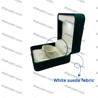 Premium Green Velvet LED Single Bangle Box with White Suede Interior