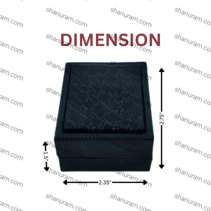 Black rectangular product with dimensions labeled on a white background
