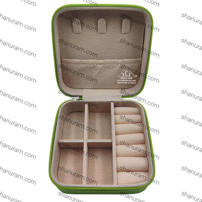 Light Green Premium Multi-Function Jewellery Organizer Case for Earrings, Chains & Rings