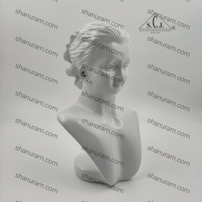 White Resin Figurine Mannequin Model Jewelry Display Rack Counter Display (White), 7"