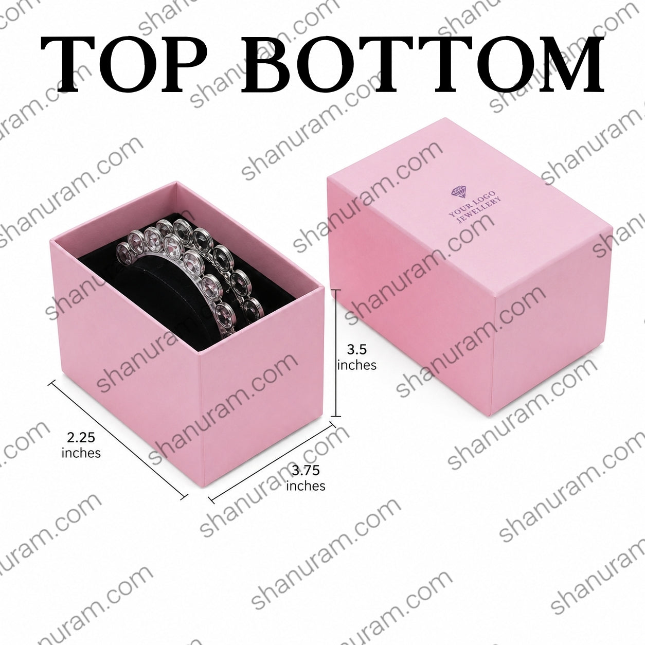 Double Standing Bangle Box – Premium Hard Cardboard Jewelry Packaging Box with Custom Logo Printing