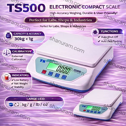 TS500 Electronic Compact Scale 30kg × 1g