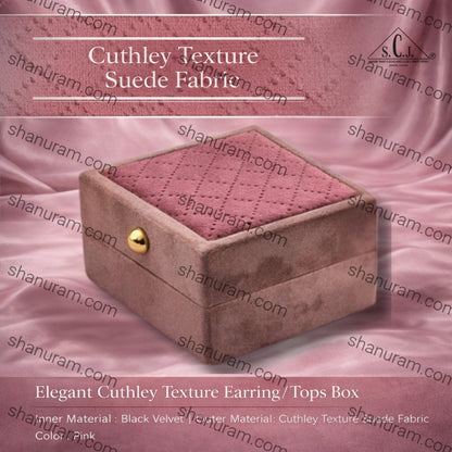 Pink Cuthley Texture Suede Fabric Earring/tops LED Light Box