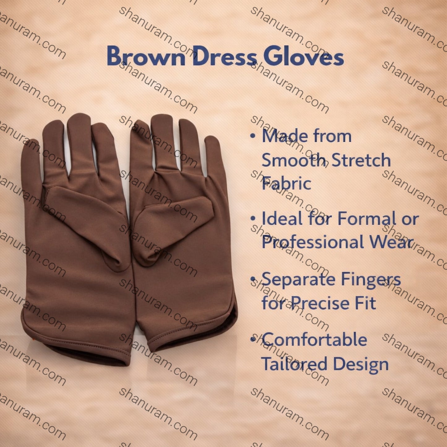 Poleyester Fiber Brown Gloves