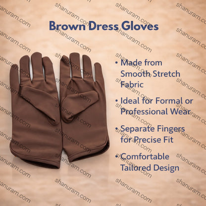 Poleyester Fiber Brown Gloves