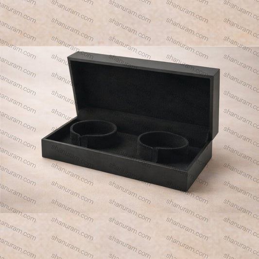 SCJ Luxury Black Finish Double Bangle Box | Premium Jewellery Storage Box