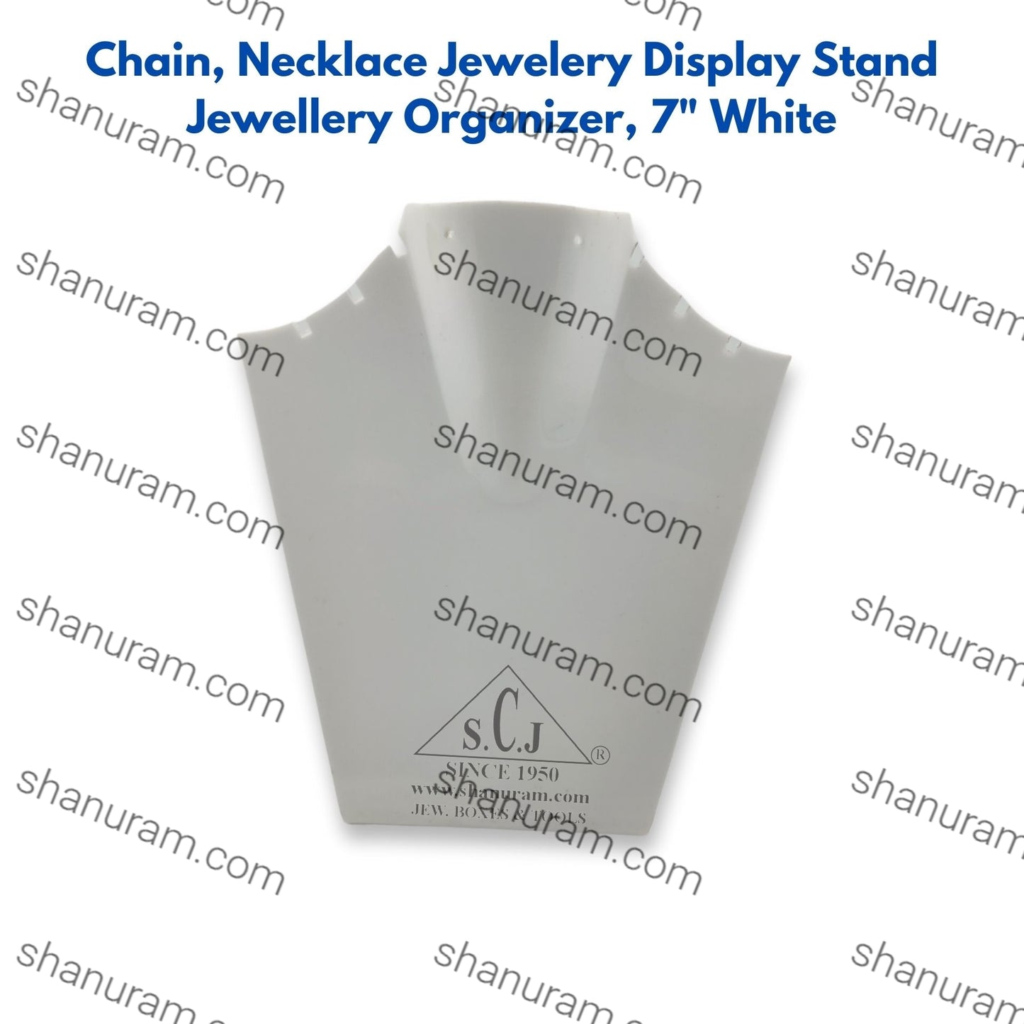 Chain, Necklace Jewelery Display Stand Jewellery Organizer, 7" White