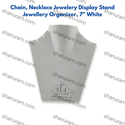 Chain, Necklace Jewelery Display Stand Jewellery Organizer, 7" White