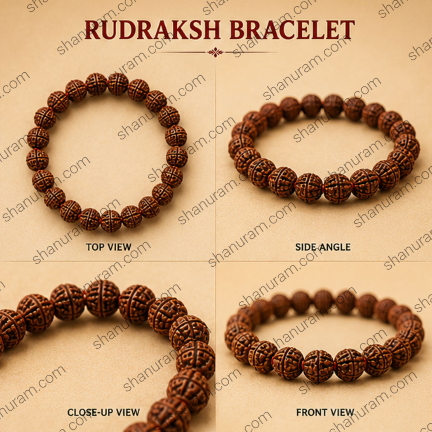 Natural Rudraksha Bracelet for Men & Women | Spiritual Rudraksh Bead Bracelet | Meditation, Protection & Positive Energy