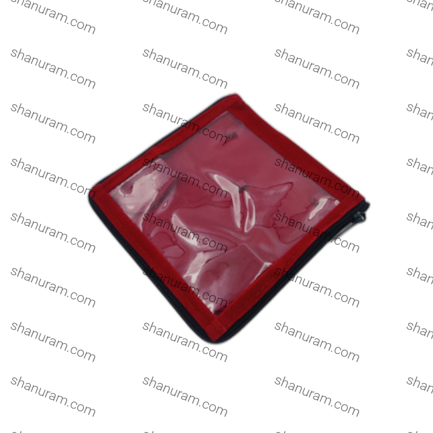 Square Red Velvet Small Necklace Set Zipper Folder