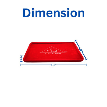Red Velvet Round Boundary Jewellery Display Tray