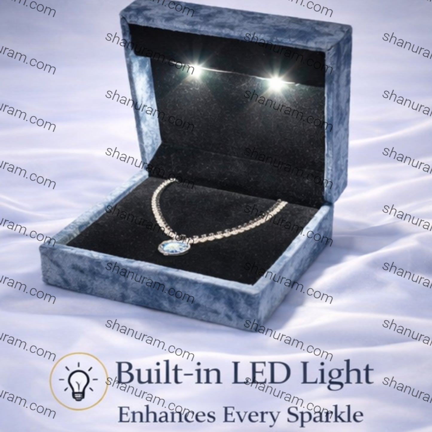 Marble Sea Medium Necklace LED Box