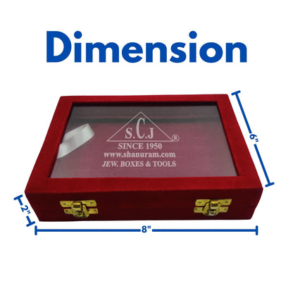 Red Velvet Ring Stock Display Box \8" x 6" x 2" inches | Ring Jewelry Stock Box