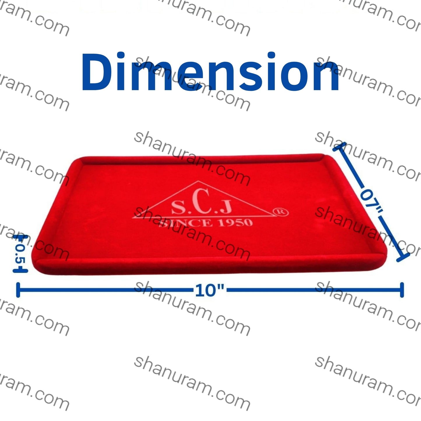 Red Velvet Round Boundary Jewellery Display Tray