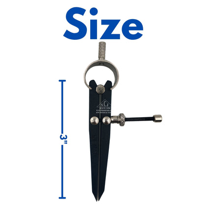 SCJ 3" Spring Divider | Spring Adjustable Compass Divider 3" Fine Point Black Powder Coated Precision Multi Vise Tool