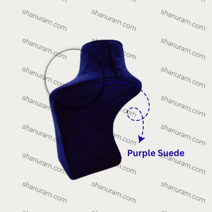 Dummy Purple Suede Stand for Necklace with curve, 10" inch