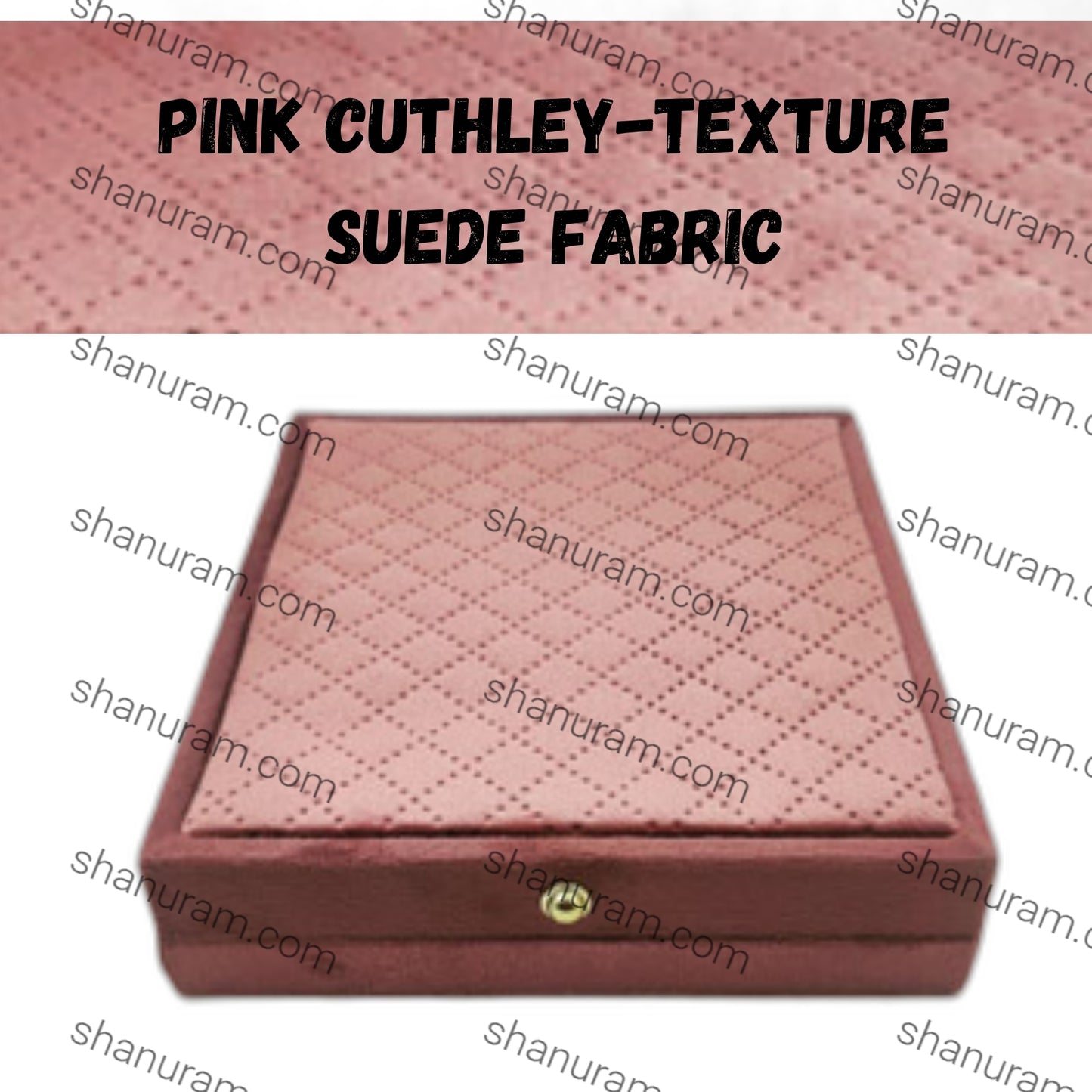Pink Cuthley Texture Suede Fabric Small Necklace set LED Light Box