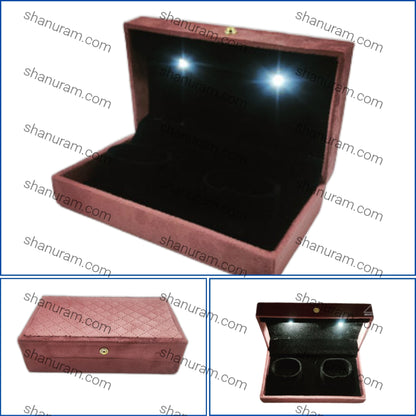 Pink Cuthley Texture Suede Fabric Double Bangle LED Light Box