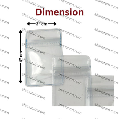 Hard Zip Lock Pouch – 100 Piece Pack (3x4 cm) | Mini Resealable Storage Bags