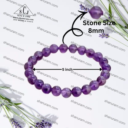 ASTRODIDI Stone Amethyst Healing Bracelet For Unisex-Adult