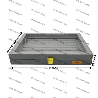 Grey Suede Fabric Ring Stock Display Box | Jewellery Stock Display Box | Ring Display Box