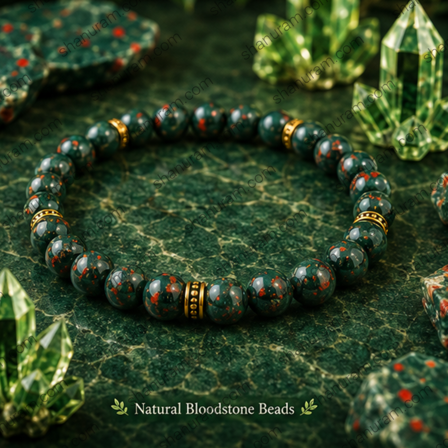 Natural Bloodstone Bracelet – Healing Gemstone Bracelet for Strength, Courage & Protection