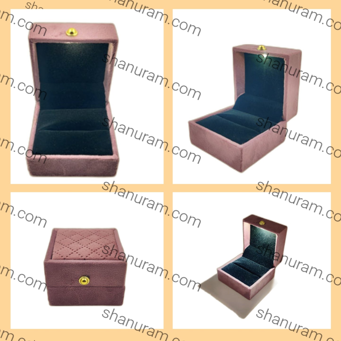 Pink Cuthley Texture Suede Fabric Ring LED Light Box
