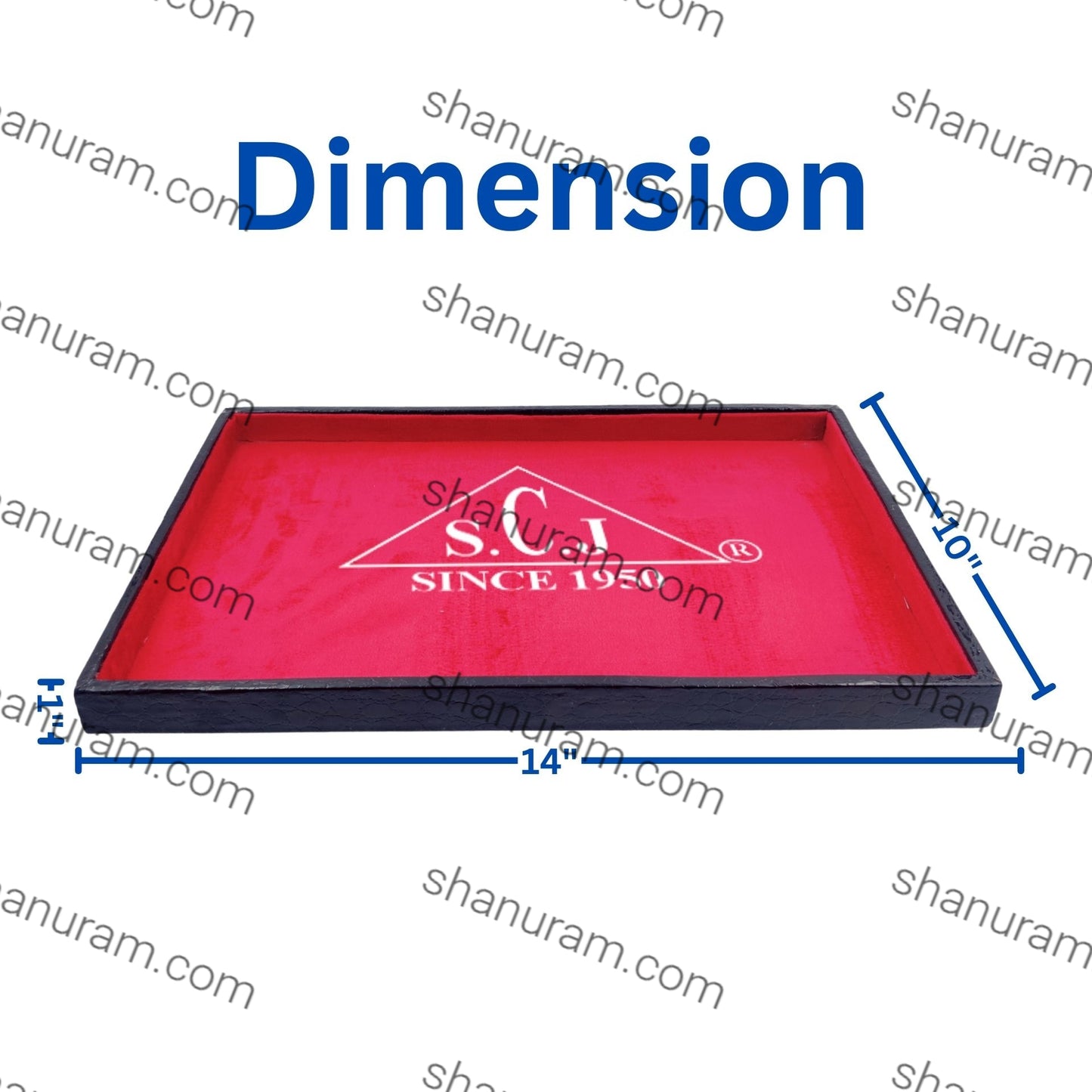 Crocodile red suede fabric Jewellery Display Tray