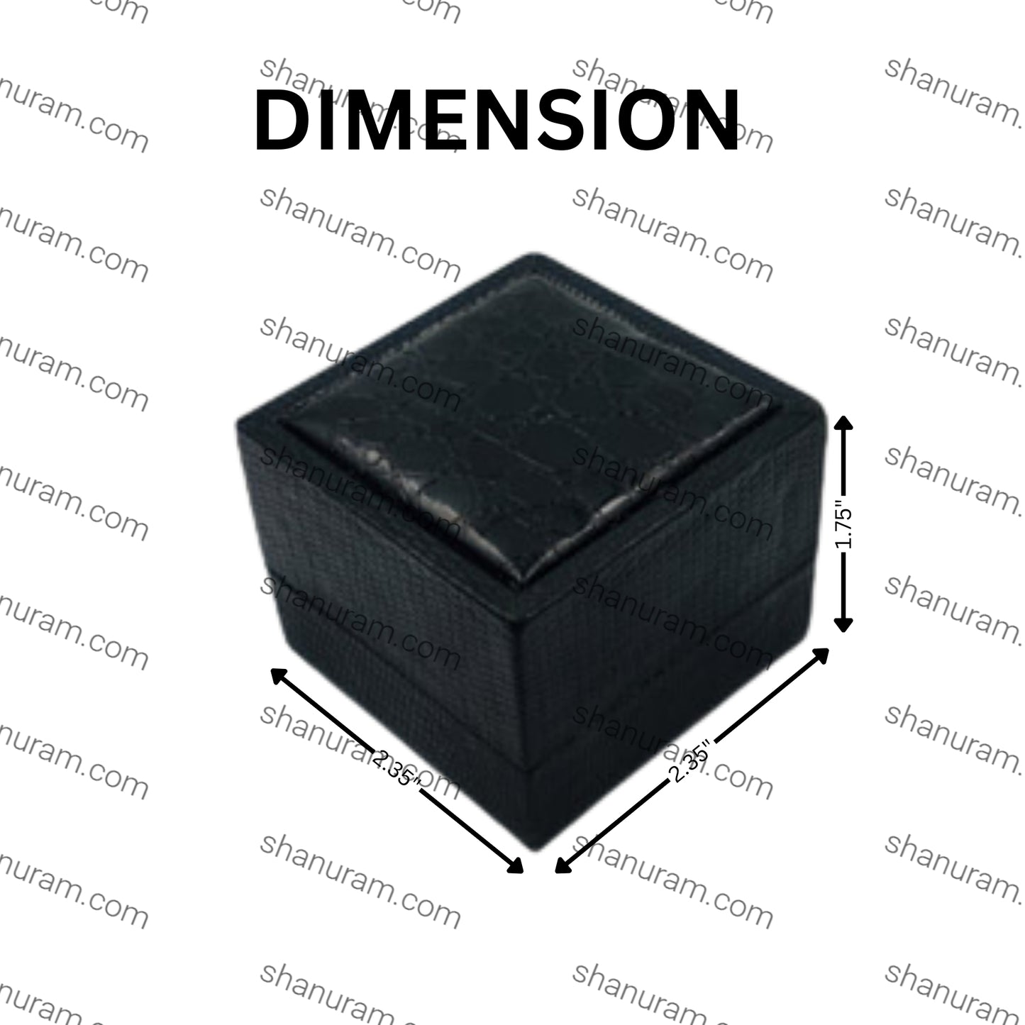 Black Crocodile Texture Big Ring Box