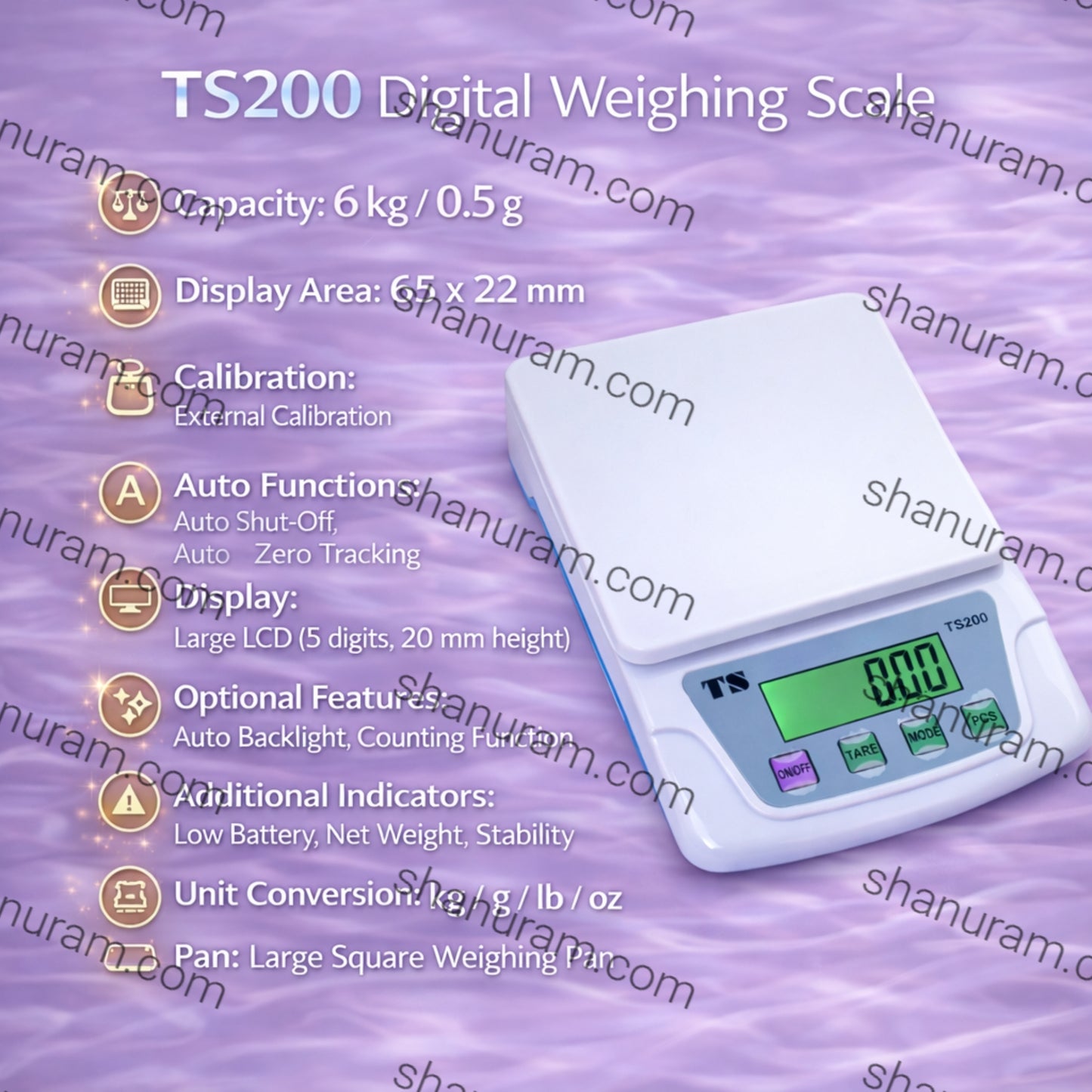 TS200 Electronic Compact Scale 6kg