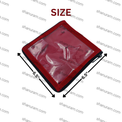 Square Red Velvet Small Necklace Set Zipper Folder