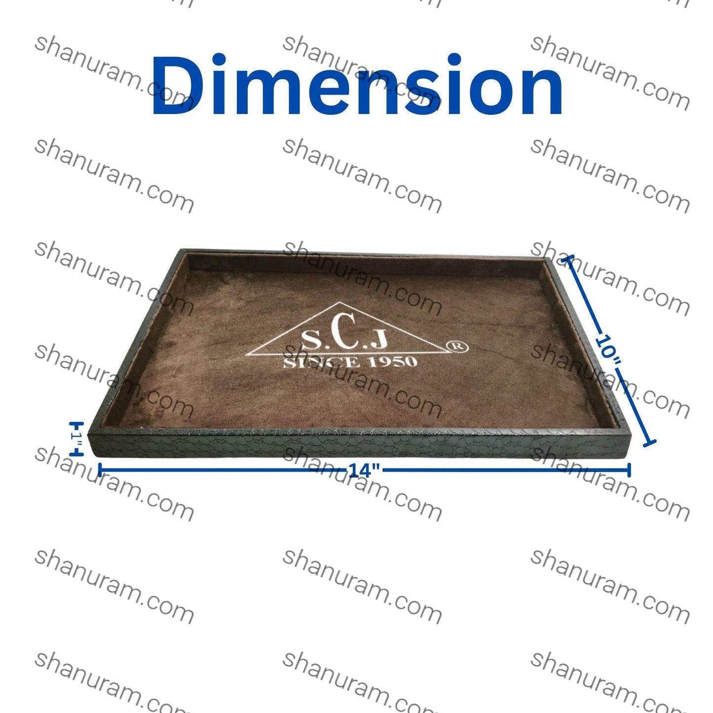 Crocodile Brown Suede Fabric Jewellery Display Tray