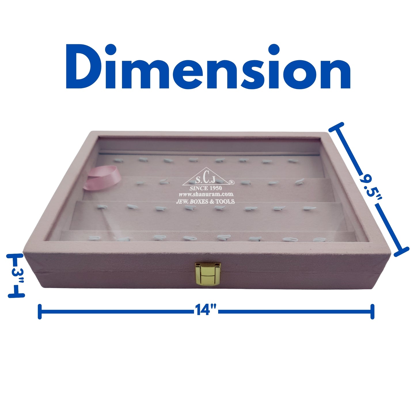 Pink Suede Fabric Pendant Stock Display Box