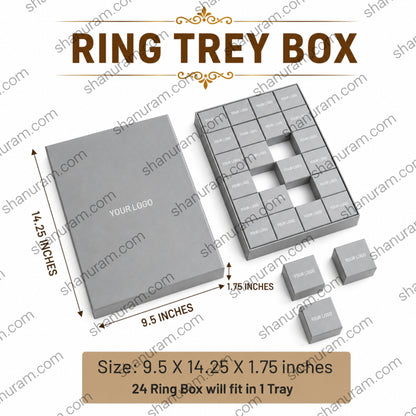 Premium Jewelry Tray Box with Custom Logo | Ring, Earring & Multipurpose Storage Display Tray | Hard Cardboard Gift Packaging